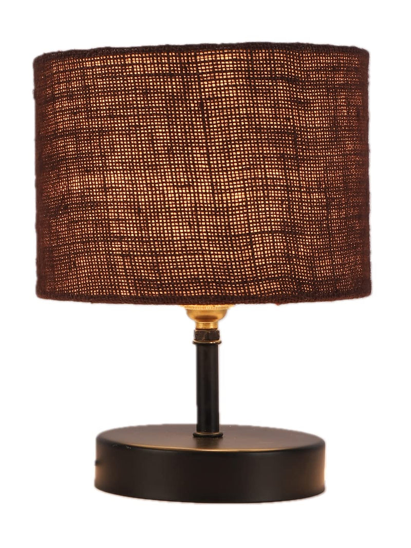 Iron Table lamp with Brown Jute Shade