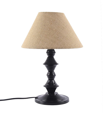 Beige Jute Designer Do Katori Iron Table Lamp