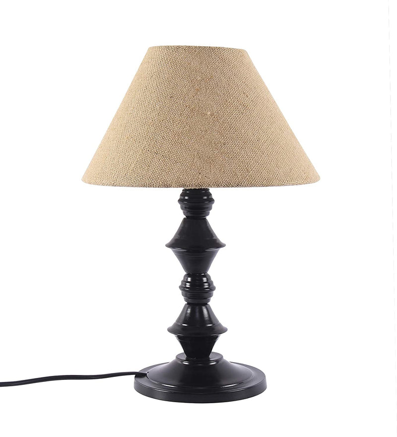 Beige Jute Designer Do Katori Iron Table Lamp
