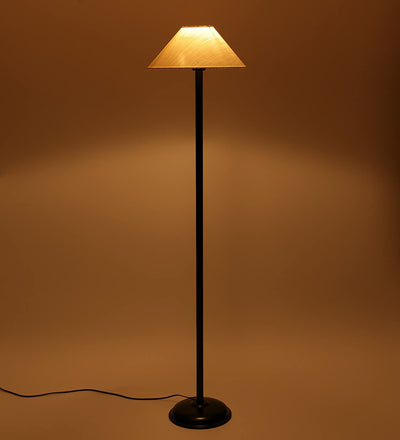 Off White Cotton Standing Floor Lamp (Off White)