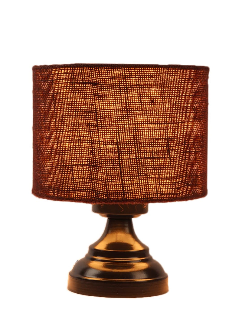 Brown Jute Table lamp with Iron Base