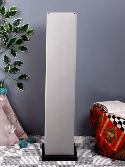 Grey Square Cotton Shade Floor lamp with Black Iron Base D,679