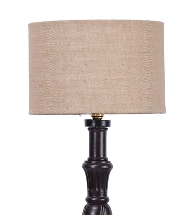 Beige Jute Designer Wooden Floor Lamp for Home Decor (Beige, Medium)