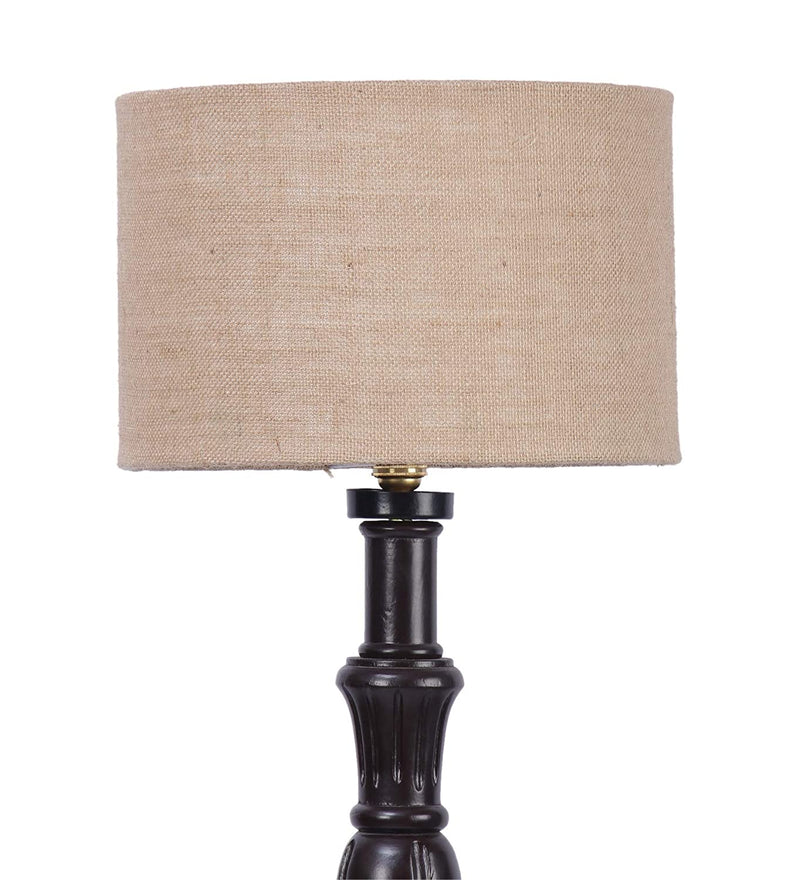 Beige Jute Designer Wooden Floor Lamp for Home Decor (Beige, Medium)