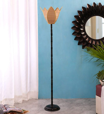 Lotus Bamboo Designer Fashionable Iron Floor Lamp (Bamboo)