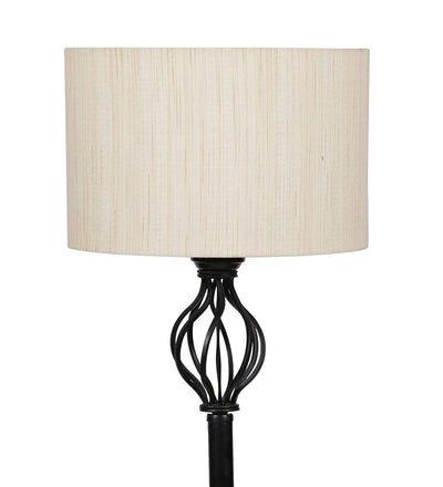 Metal Floor Lamp with Base and Shade, Off White, Pack of 1 Lamp Stand, 1 Base, 1 Weight, 1 Shade , 1 wire connector