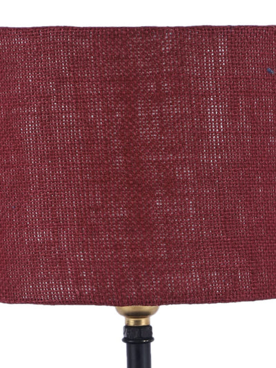 Iron Table lamp with Maroon Jute Shade