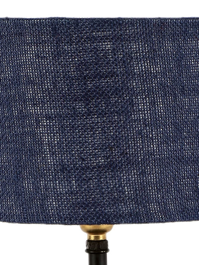 Iron Table lamp with Blue Jute Shade