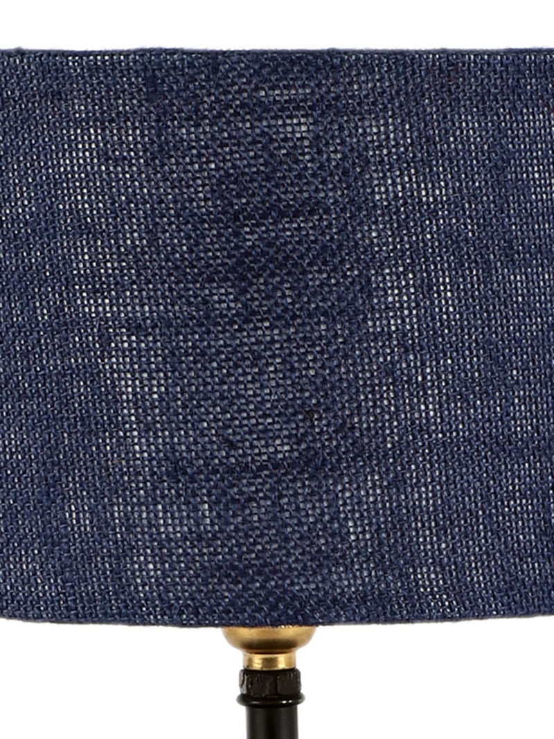Iron Table lamp with Blue Jute Shade