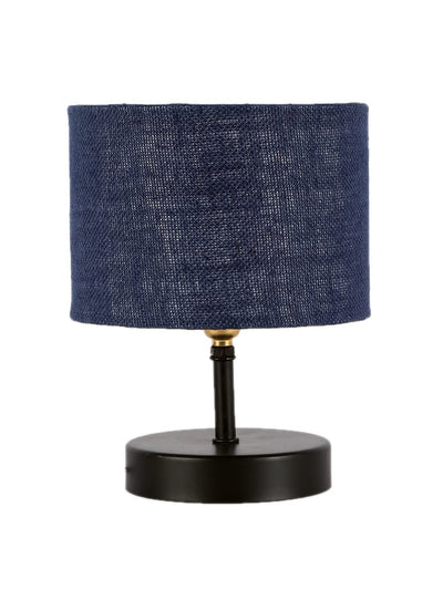 Iron Table lamp with Blue Jute Shade