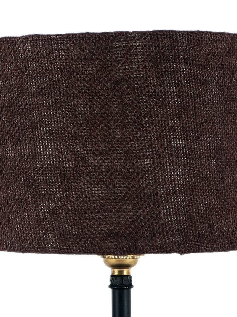 Iron Table lamp with Brown Jute Shade