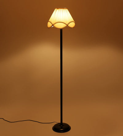 Off White Vintage Cotton Floor Lamp (Off White)