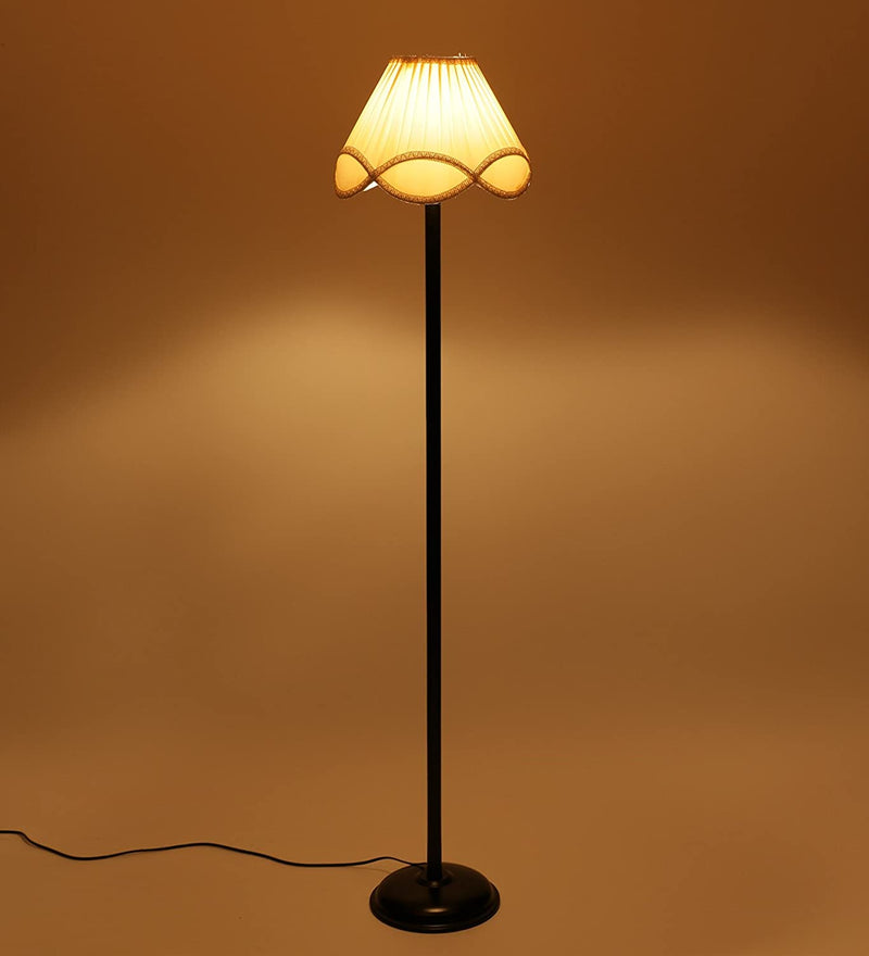 Off White Vintage Cotton Floor Lamp (Off White)