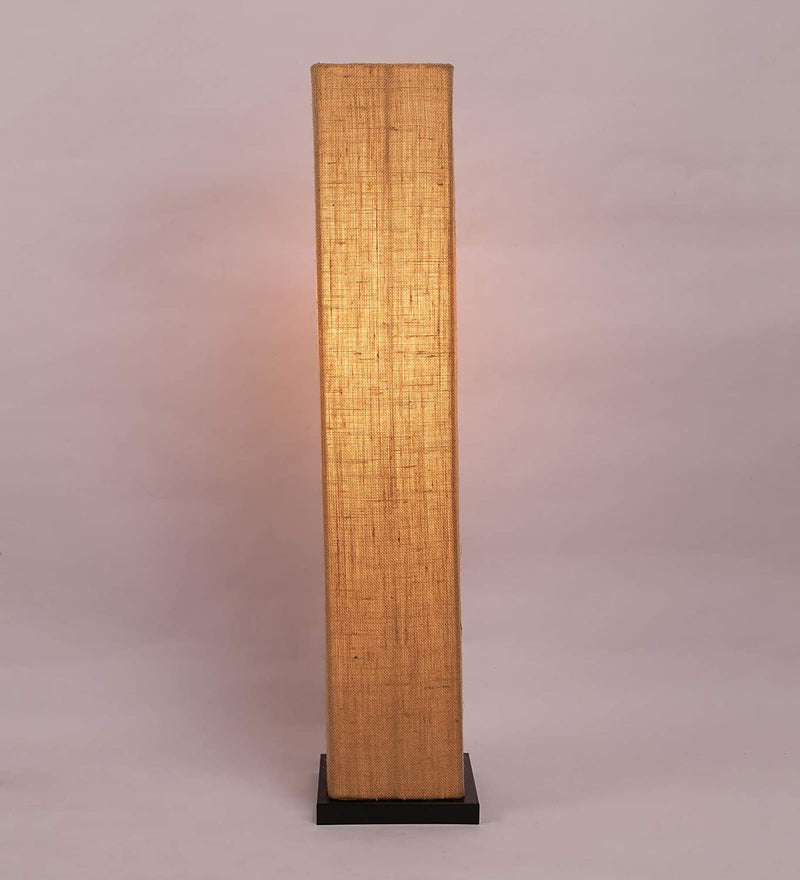 Jute Iron Square Floor Lamps (Beige)
