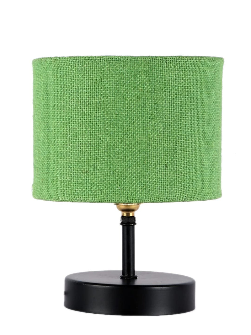 Iron Table lamp with Green Jute Shade