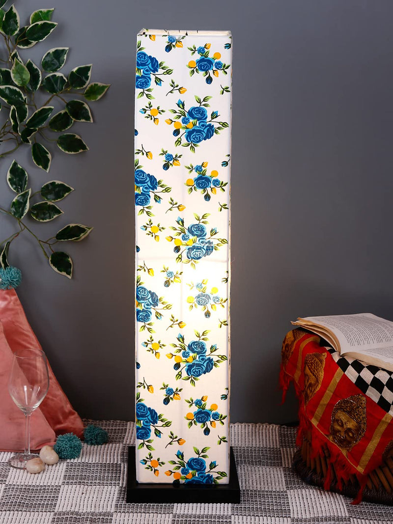 Multicolor Square Cotton Shade Floor lamp with Black Iron Base,D683