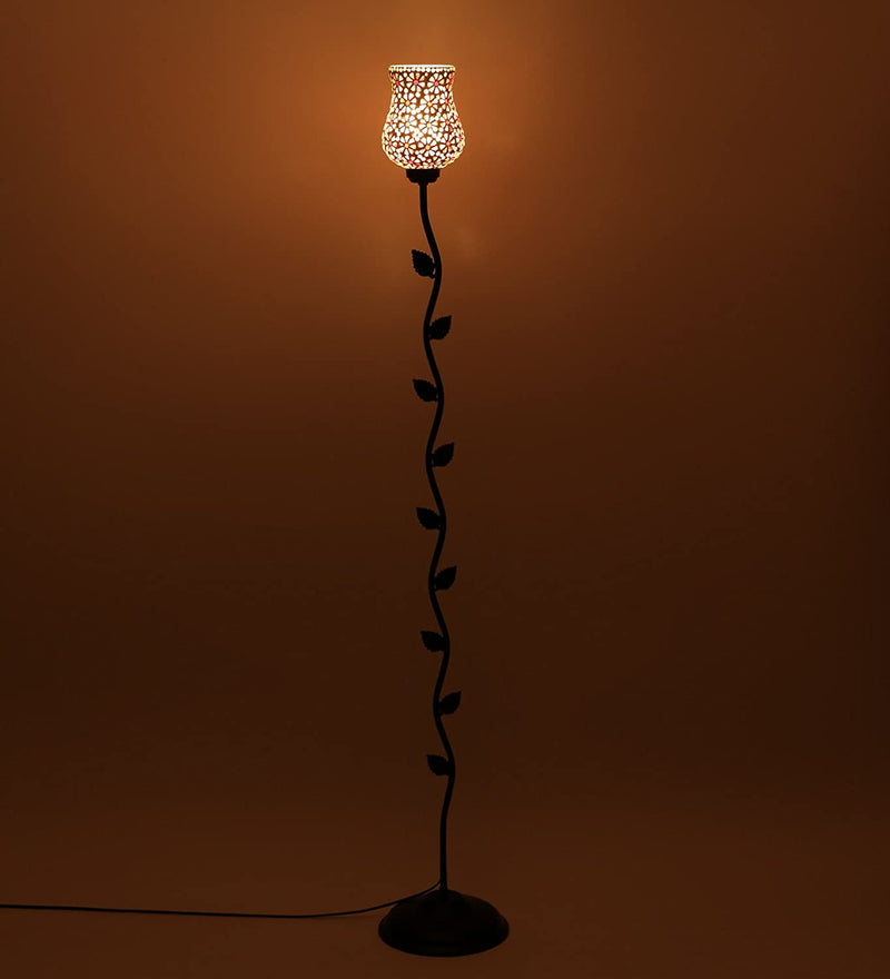 Metal Floor Lamp with Shade, Base and Wire Connector, Off White, Pack of 1 lamp, 1 Base , 1 wire connector, 1 Shade