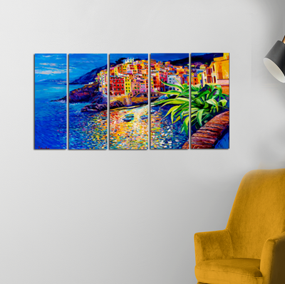 Italian Oil Color Canvas Wall Painting - With 5 Panel