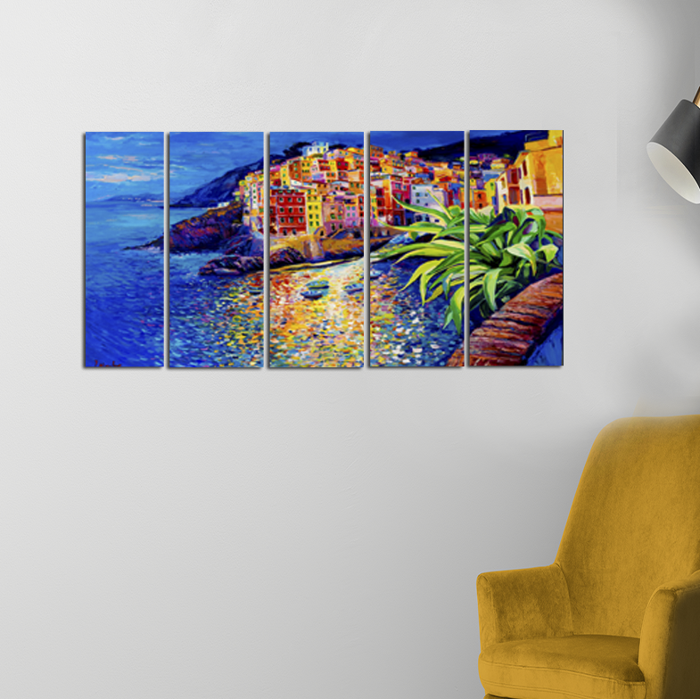 Italian Oil Color Canvas Wall Painting - With 5 Panel