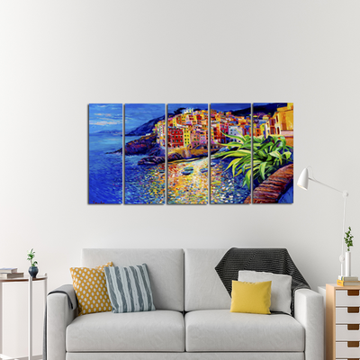 Italian Oil Color Canvas Wall Painting - With 5 Panel