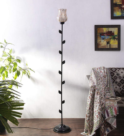 Golden Designer Plain Patti /Fashionable Wrought Iron Floor Lamp for Home Decor (Golden, Medium)