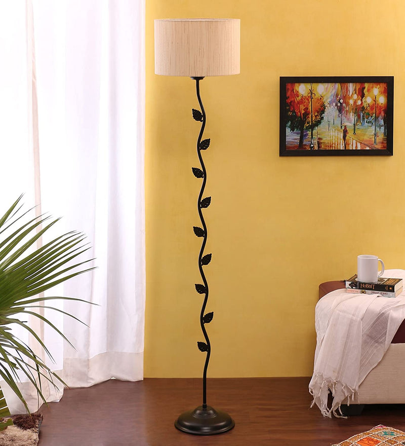 Metal Floor Lamp with Shade, Base and Wire Connector, Off White, Pack of 1 lamp, 1 Base , 1 wire connector, 1 Shade