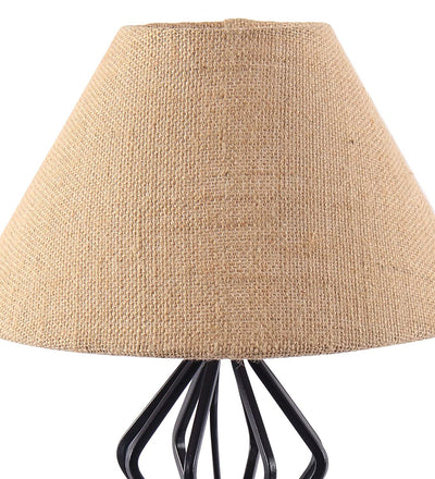 Beige Jute Designer Triangle Iron Table Lamp