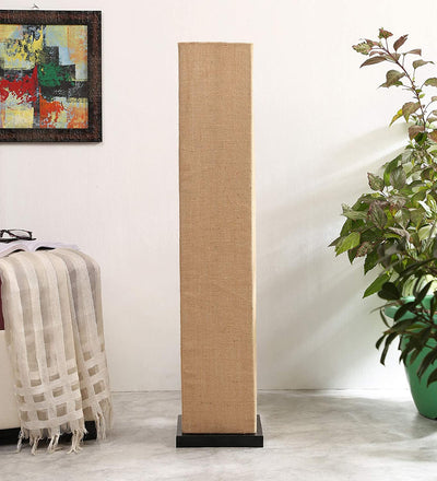 Jute Iron Square Floor Lamps (Beige)