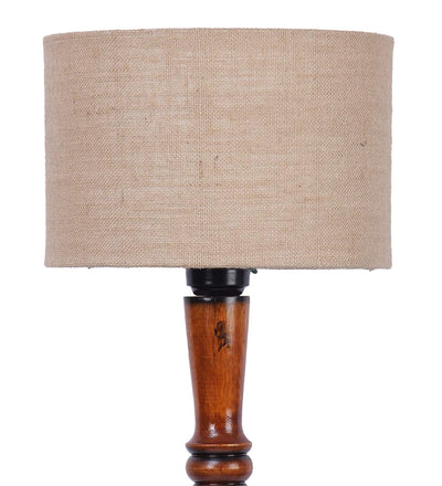 Beige Jute Designer Fashionable Wooden Floor Lamp for Home Decor (Beige, Medium)
