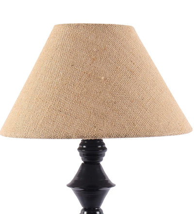 Beige Jute Designer Do Katori Iron Table Lamp