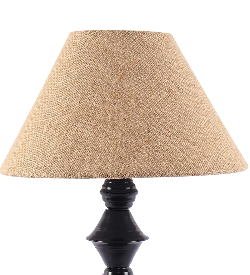 Beige Jute Designer Do Katori Iron Table Lamp