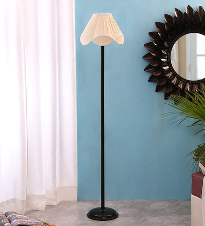 Off White Vintage Cotton Floor Lamp (Off White)