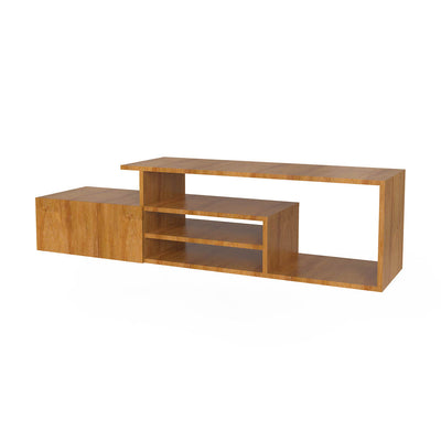 Oak Finish Designer Wooden Tv Unit Cabinet