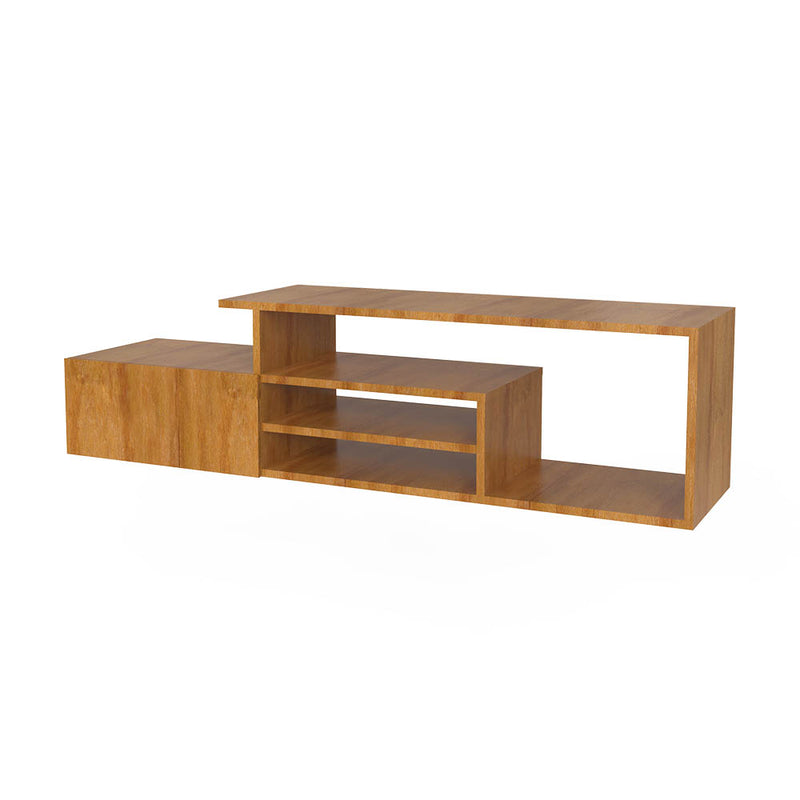 Oak Finish Designer Wooden Tv Unit Cabinet