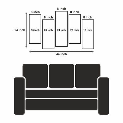 Attractive Sea Canvas Panel Wall Painting - With 5 Frames