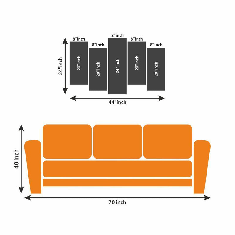 Beautiful Sunset In Village Canvas Wall Painting- With 5 Frames