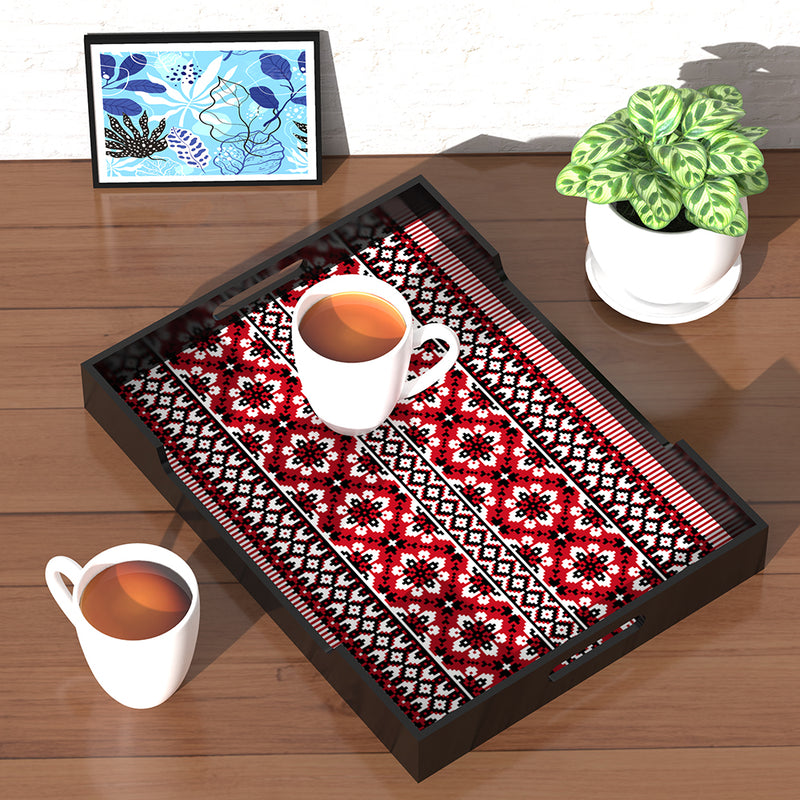 Engineered Wood Serving Tray (Set of 1)