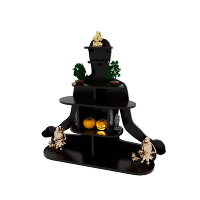 Human Shape Walnut Wooden Wall Display Shelf