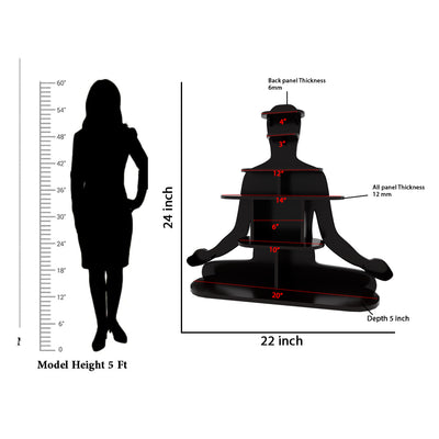 Human Shape Walnut Wooden Wall Display Shelf