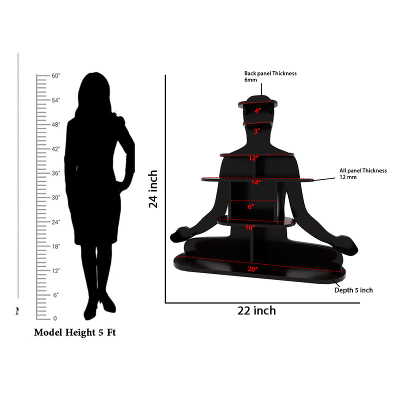 Human Shape Walnut Wooden Wall Display Shelf