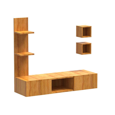 Oak Finish Shelved Tv Unit Cabinet