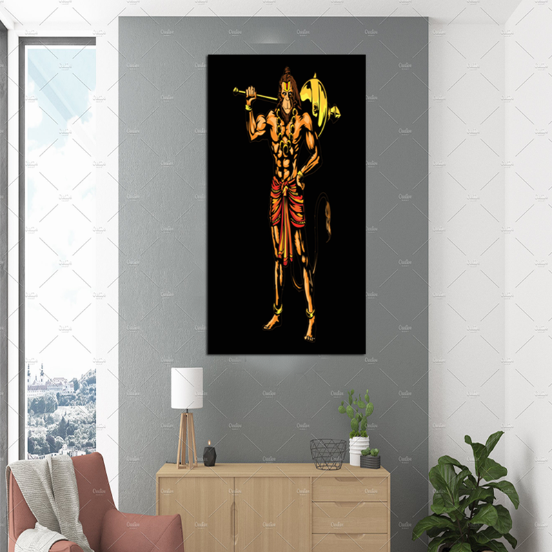 Hanuman Art Canvas Wall Painting