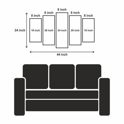 Abstract Color Beautiful Scenery Canvas Wall Painting- With 5 Frames