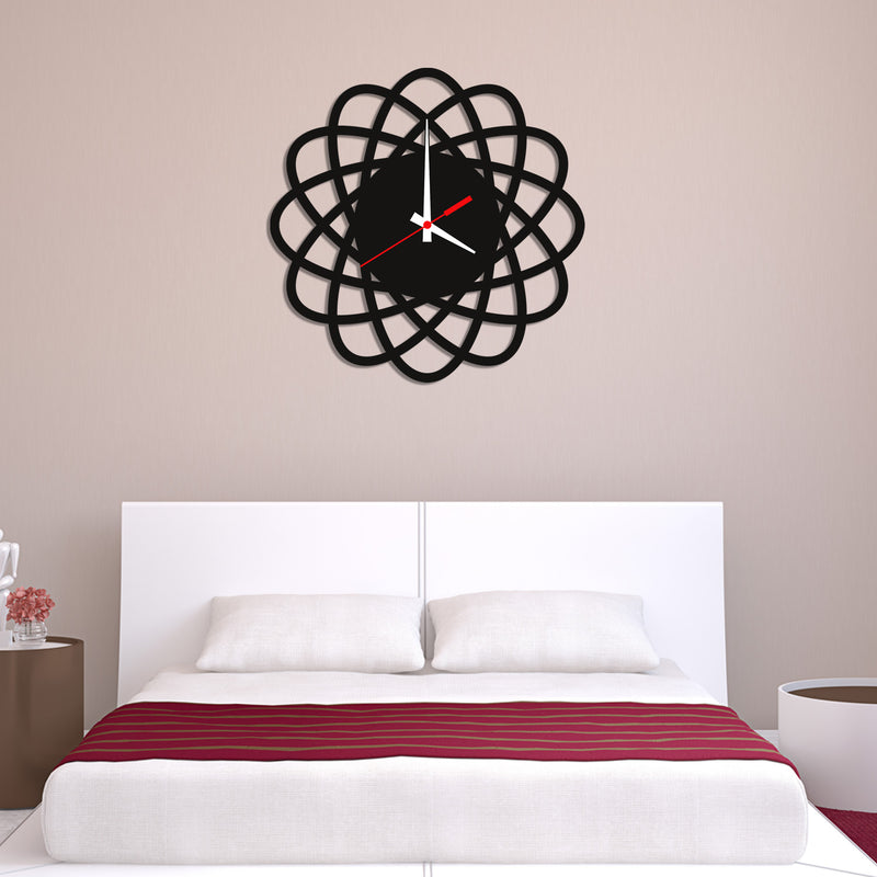 Black Wood Analog Wall Clock
