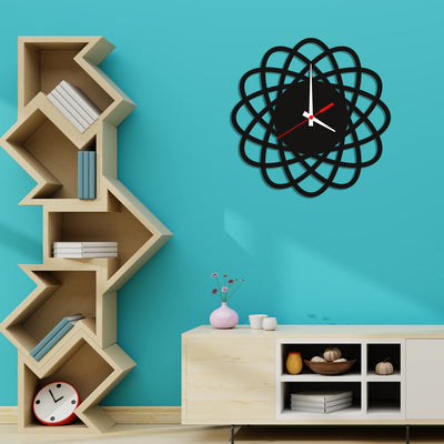 Black Wood Analog Wall Clock