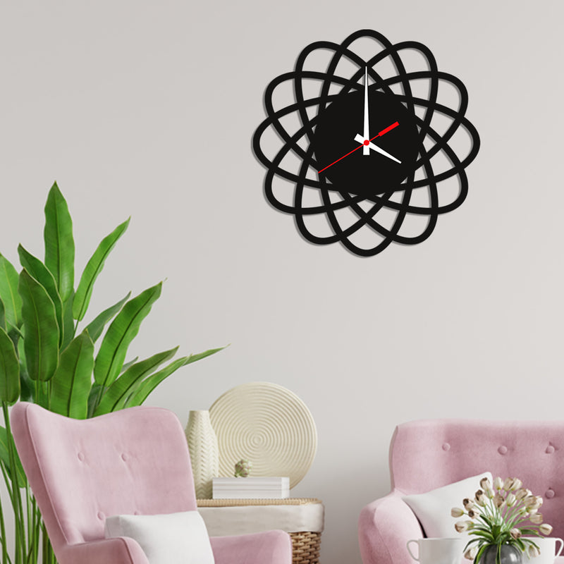 Black Wood Analog Wall Clock