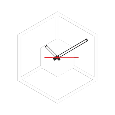 Geometric Shape White Color Wooden Wall Clock