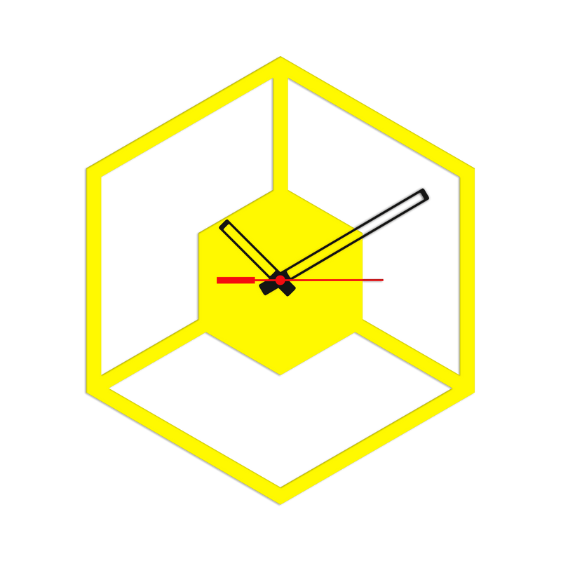 Golden Color Wooden Wall Clock