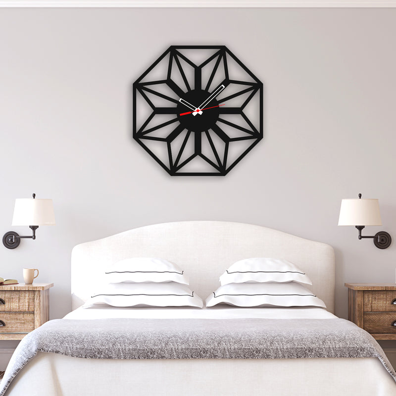 Flower Design Wood Analog Wall Clock