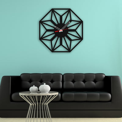 Flower Design Wood Analog Wall Clock